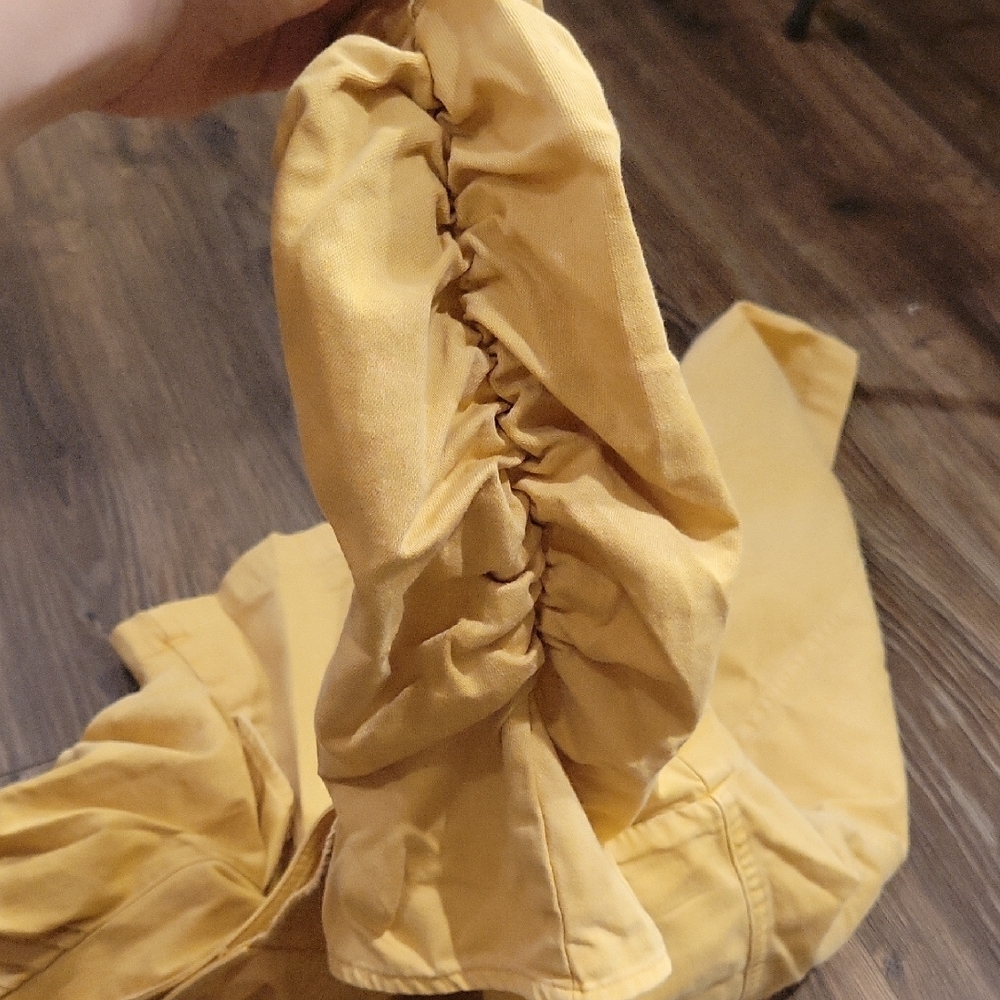 Free People Mustard Mini Dress with Puff Sleeves - Picture 4 of 10